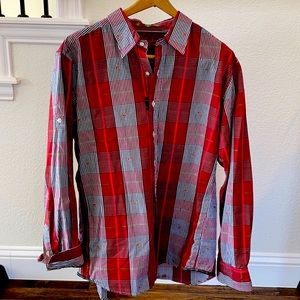 Robert Graham red plaid men’s button shirt - Size XL